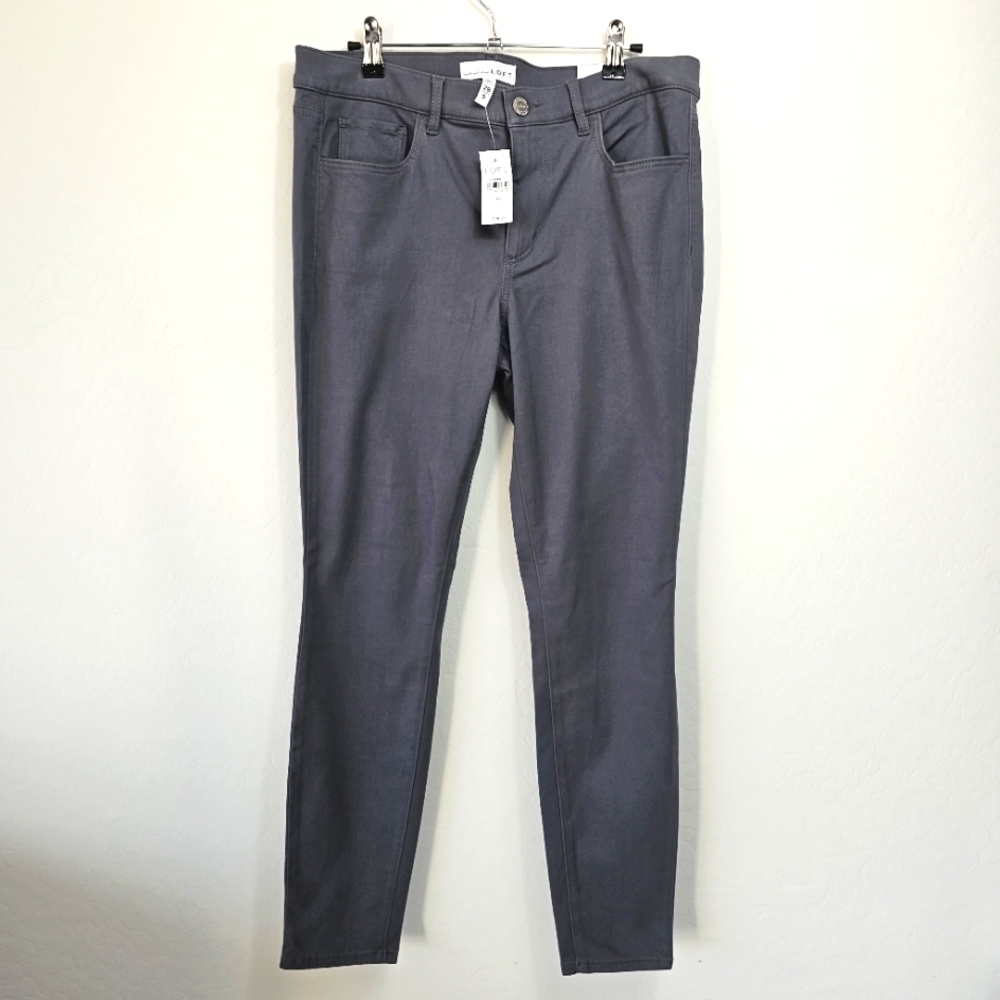 LOFT Size 6/28 Dark Gray Super Stretch Legging Jeans Mid Rise NWT